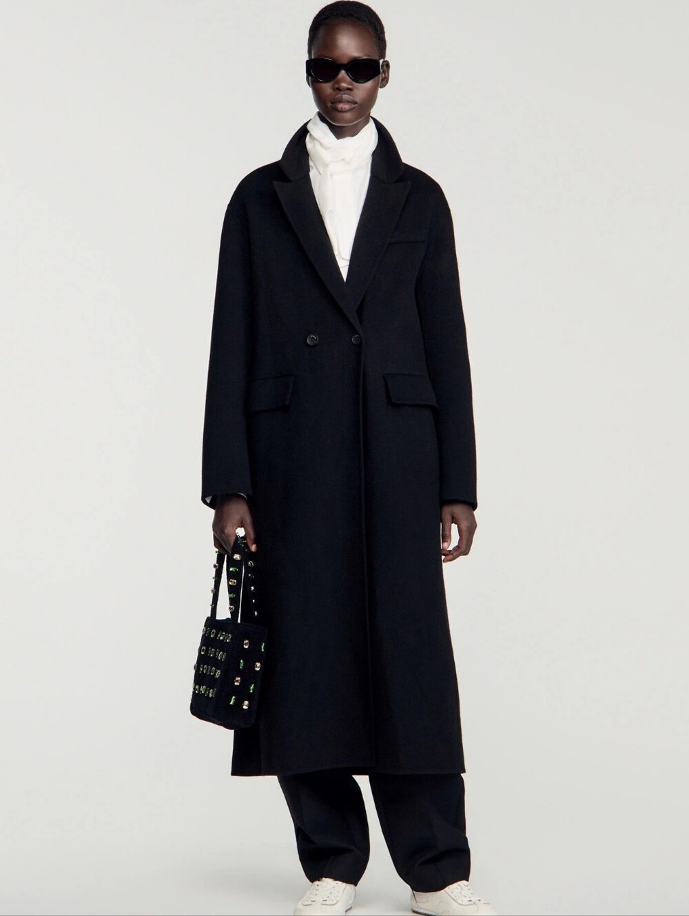 Sandro Double-faced coat with studs